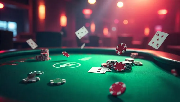 Person playing poker on dreamjili app on a smartphone